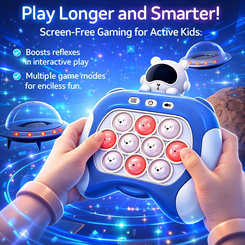 Fingertip Press It Game Machine - Squeeze & Decompression Sensory Fidget Toy, Electronic Quick Pop Light-Up Toy for Stress Relief