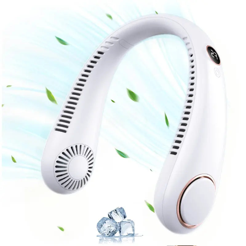 PKNEW® Portable Neck Fan, Bladeless Wearable Personal Fan, Hands-Free Cooling for Outdoor & Office