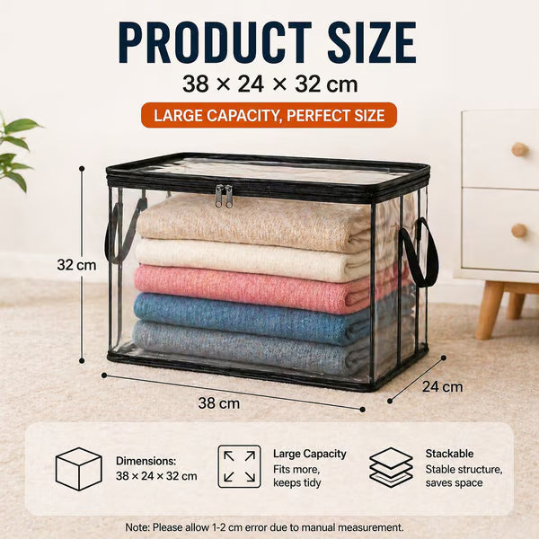 ⏰🔥LIMITED TIME 40% OFF! 🏠 Transparent Large-Capacity Dustproof & Moisture-Proof Storage Bag – Perfect for Clothes, Toys, Books & More ✨