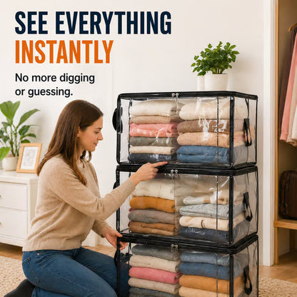 ⏰🔥LIMITED TIME 40% OFF! 🏠 Transparent Large-Capacity Dustproof & Moisture-Proof Storage Bag – Perfect for Clothes, Toys, Books & More ✨