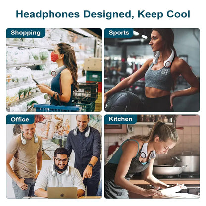 PKNEW® Portable Neck Fan, Bladeless Wearable Personal Fan, Hands-Free Cooling for Outdoor & Office