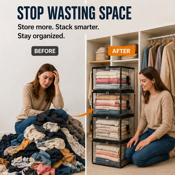 ⏰🔥LIMITED TIME 40% OFF! 🏠 Transparent Large-Capacity Dustproof & Moisture-Proof Storage Bag – Perfect for Clothes, Toys, Books & More ✨