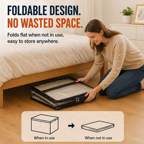 ⏰🔥LIMITED TIME 40% OFF! 🏠 Transparent Large-Capacity Dustproof & Moisture-Proof Storage Bag – Perfect for Clothes, Toys, Books & More ✨