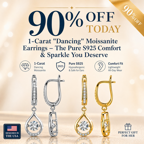 Extra 30% off on sale items | 1-Carat "Dancing" Moissanite Earrings – The Pure S925 Comfort & Sparkle You Deserve 💎