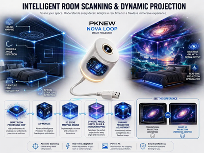 30%OFF🔥🔥PKNEW® NEXT-GEN SMART PROJECTION HD Smart Dynamic 5D Holographic Night Light Projector💎