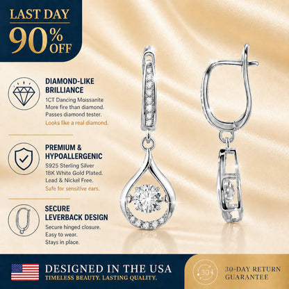 Extra 30% off on sale items | 1-Carat "Dancing" Moissanite Earrings – The Pure S925 Comfort & Sparkle You Deserve 💎